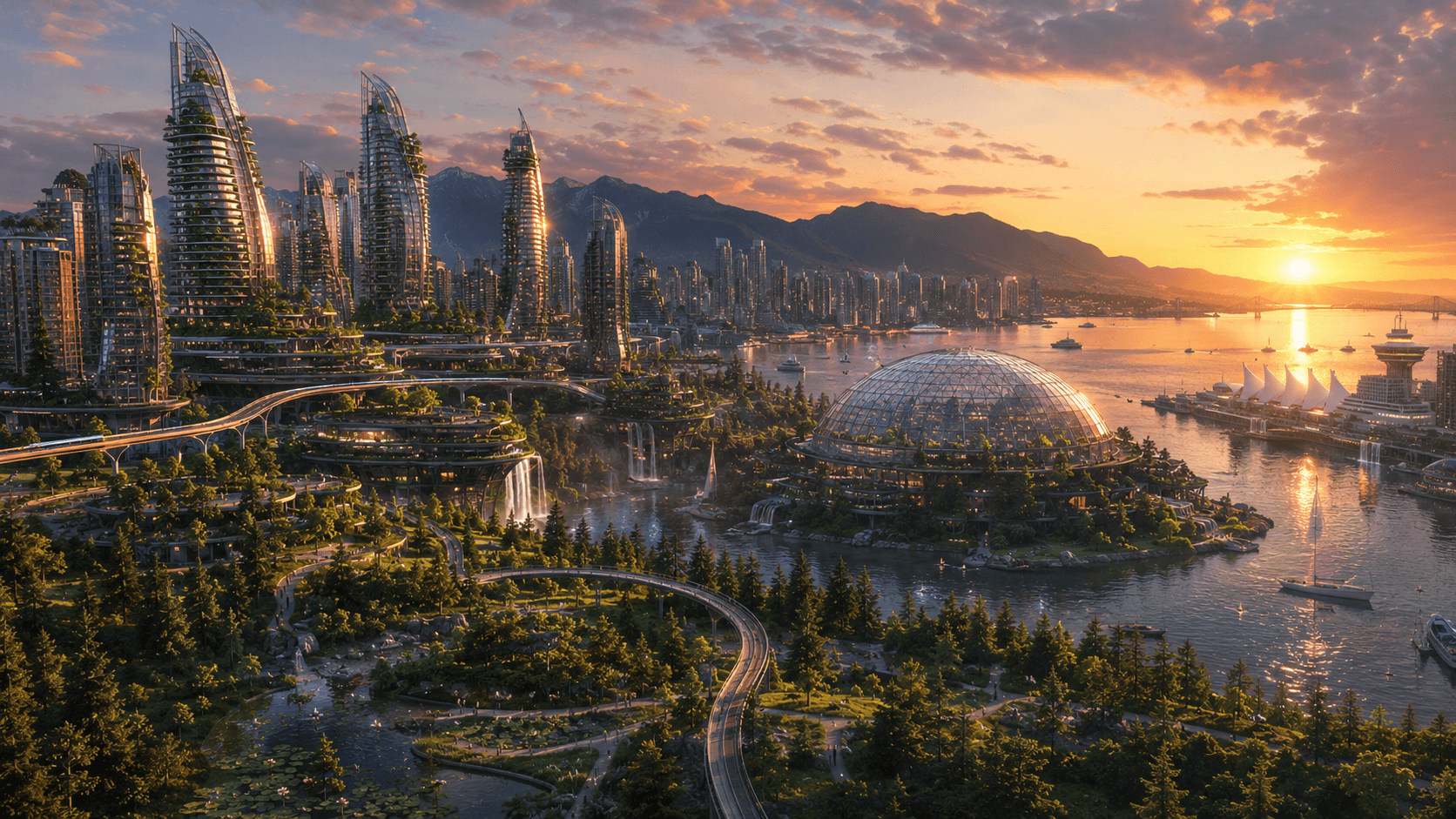 A green, nature-filled vision of a future city