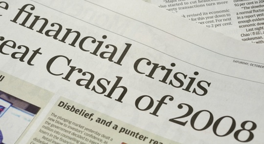 Newspaper coverage of the 2008 financial crash
